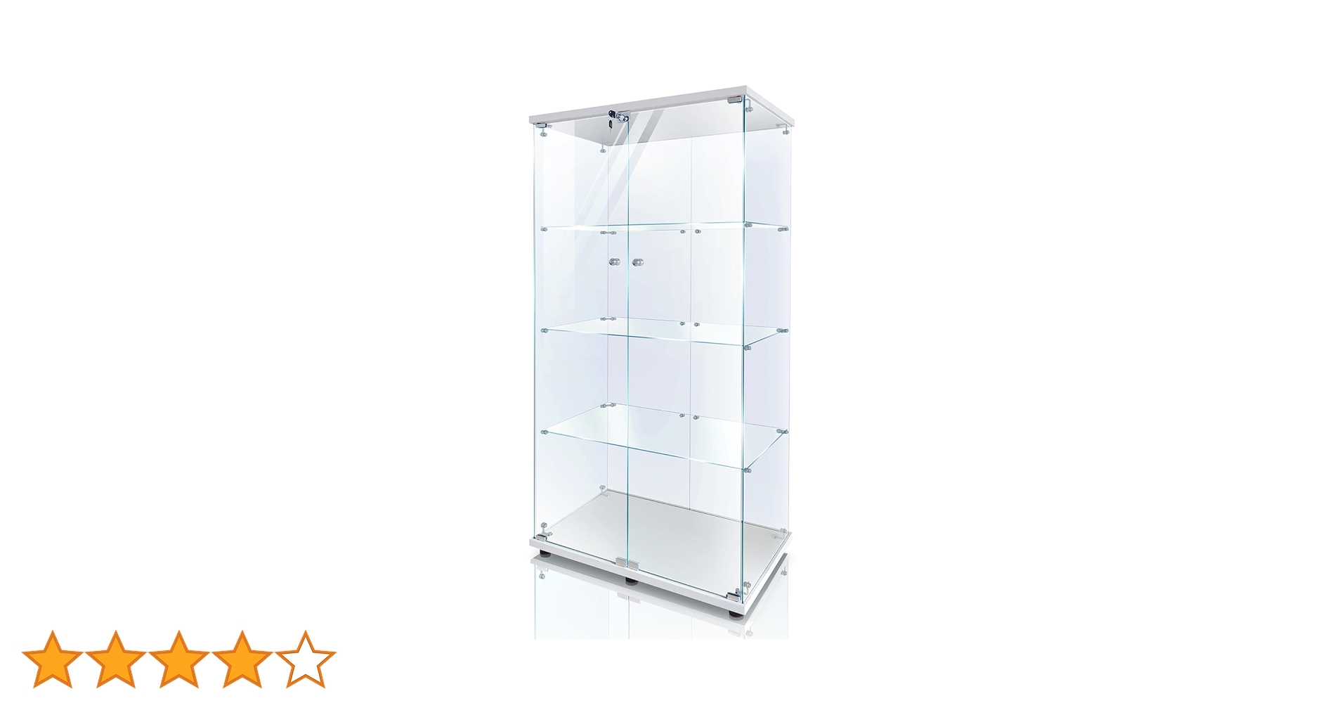 両扉ガラスケース4段 ホワイト Amazon.co.jp: 生活グッズラボ ショーケース ガラスケース 4段両扉